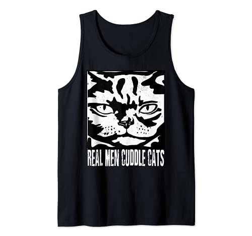 Hombre Camiseta para hombre, diseño de gato y papá, retro, para hombre Camiseta sin Mangas