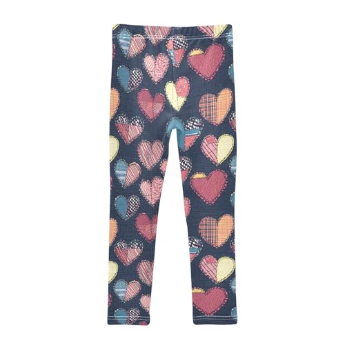 Patchwork Hearts Girls Leggings Athletic Pants Tights Stretch Bottom2