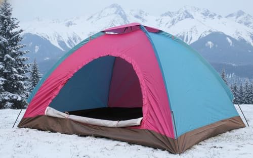 Image of 6 Person Camping Tent | Waterproof Double Layer Dome Tent with Carry Bag | Wind Resistant, Easy Setup | Ideal for Camping, Trekking & Outdoor Travel