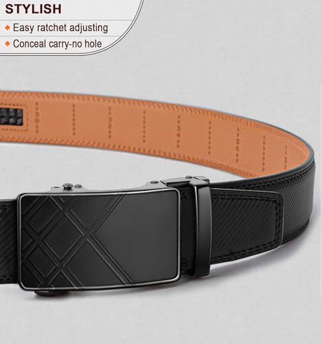 Image of Men's Belt,Bulliant Leather Adjustable Belt for Men Dress Casual 1 3 /8,Trim to Fit