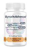 SilymarinAdvanced Salud Hepática para Perros Medianos con S-adenosilmetionina (Same) Cardo Mariano (Silibina) Suplemento para el Hígado 30 Comprimidos