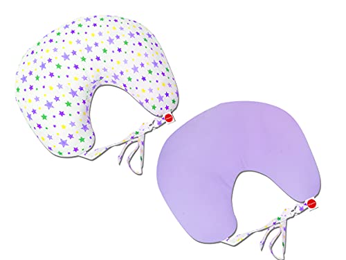 Image of VParents Joy Purple Cotton Combo: Nursing Support, Mosquito Net Attached Bed and Carrying Nest