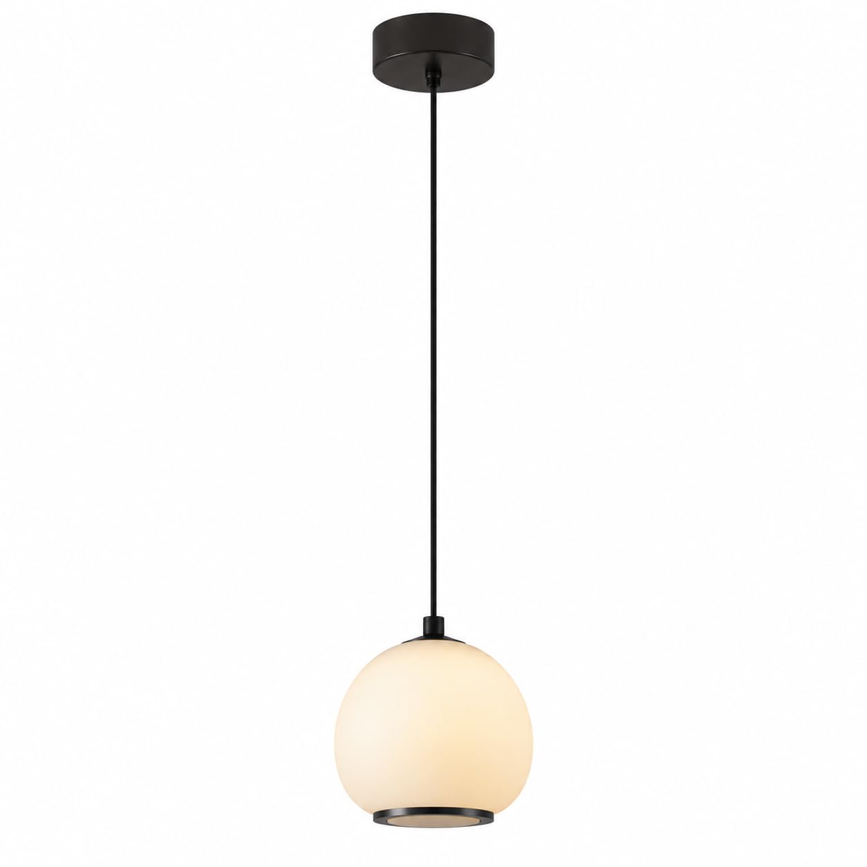 Esiyuvo Multicolor Modern Globe Pendant Light, Adjustable Hanging Lamp With Rounded Shade, 47.2 In Cord, 7.9 In Shade, For Kitchen Island, Dining Room, Bedroom, Hallway, Entryway, Living Room And Home Spaces