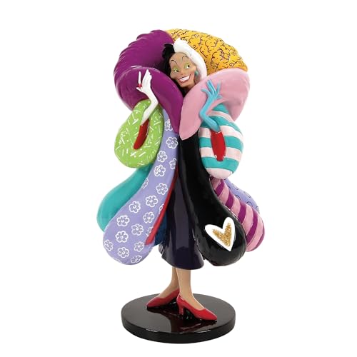 Enesco Disney Britto 101 Dalmatians Cruella de Vil Grinning Figurine 8.35 Inch Multicolor