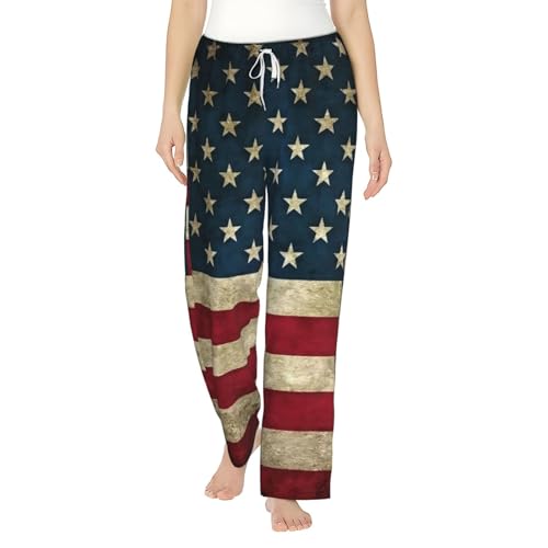 Pantalon de pyjama femme doux et extensible à motif USA grande taille