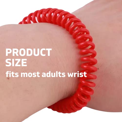 Yarrd 25Pcs Red Wrist Keychain Wrist Key Holder Colorful Spring Spiral Coil Keychains For Woman Spiral Keychain Bracelet Soft Plastic Wrist Band Red #TOP3