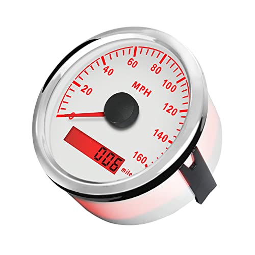 Image of ELING 85mm GPS Speedometer Waterproof 160 MPH Speed Meter Gauge for Boat Car Truck Motorcycle Marine GPS Odometer Gauge with Red Backlight 9-32V