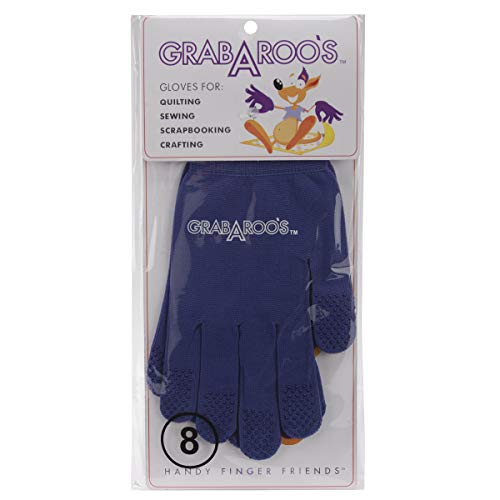 Grabaroos Medium Quilt Gloves – Anti-Fatigue, Snug-Fit Sewing & Quilting Gloves with Finger Grip, Nylon/Spandex, Purple, Pair