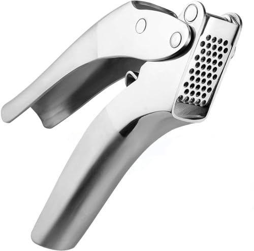 Premium Garlic Press, Stainless Steel, Easy to Clean Garlic Mincer, Durable Construction and Rust Proof