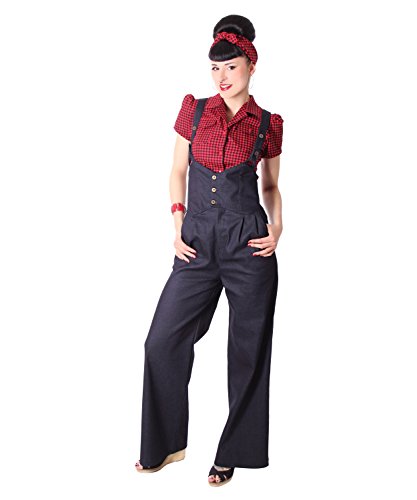 SugarShock Marlene Damen Hose Lorai Suspender, Größe:XL, Farbe:dunkelblau