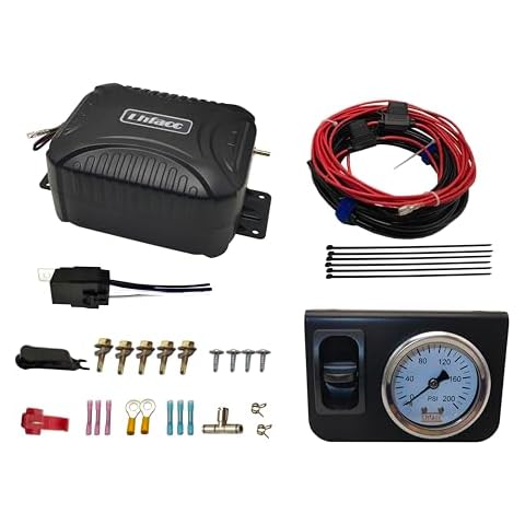 Lhfacc in Cab Air Compressor Control Kit, On Board Air Spring Compressor with Electric Paddle Valve for Single Path Air Control of Air Suspension Kit Cover
