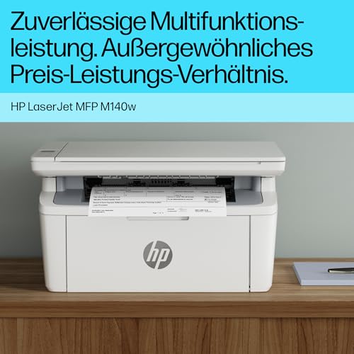 HP LaserJet MFP M140w Multifunktions-Laserdrucker, Monolaser, Drucker, Scanner, Kopierer, Duplex-Druck, DIN A4, WLAN, Airprint, Schwarz-weiß-Drucker
