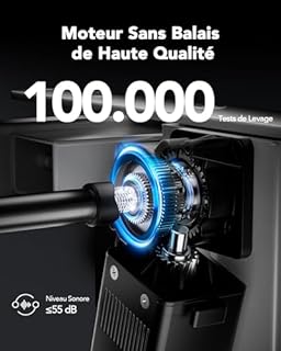 HUANUO Bureau Assis Debout Électrique,Cadre de Bureau Deboutavec Moteur sans Balais,Cadre Réglable en Hauteur avec Capacité de 100 kg pour Plateaux de 110 * 220 cm, Cadre Seul