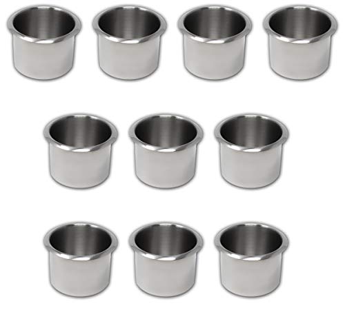 DA VINCI Lot of 10 Drop in Stainless Steel Poker Table Cup Holders