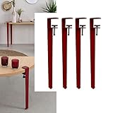 Equilibrador de piso adicional: patas de mesa de horquilla Viene con 4 pies de goma para mantener el equilibrio y evitar que la mesa se mueva. Fácil de instalar y ajustar, cada pata de la mesa se puede ajustar para adaptarse a terrenos irregulares, mantenga estables las patas de la mesa con clip. Protege los suelos de arañazos.
