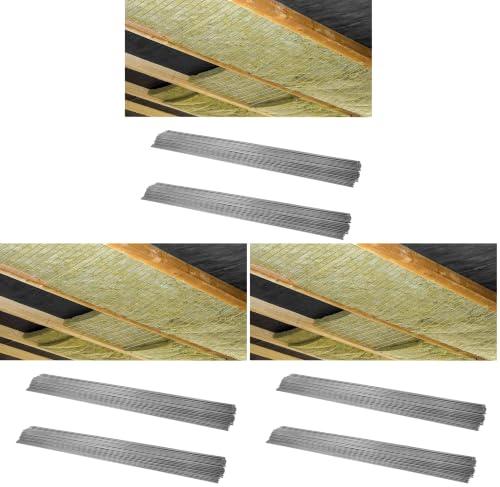Image of 200 Pcs 16 Inch Insulation Support - 16 inch Carbon Steel Metal Insulated Wire for Attic, Ceiling Insulation, DGG005 (Pack of 3)
