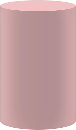 Miniatura 3 de Cubiertas de pedestal redondas de color rosa carne sólida para fiesta de cumpleaños, cubierta de zócalo rosa, cubierta de cilindro redondo de tela