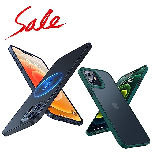 TORRAS Magnetic Slim Fit iPhone 12 Case/iPhone 12 Pro Case and Shockproof Translucent Hard Back iPhone 12/12 Pro Case