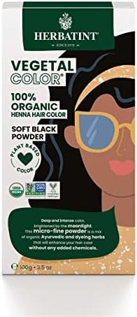 Herbatint Henna Color Soft Black Hair Dye, Plant-Based Hair Color