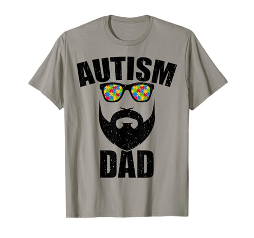 Autismo Papá Barba Barbudo April Conciencia Autista Puzzle Camiseta