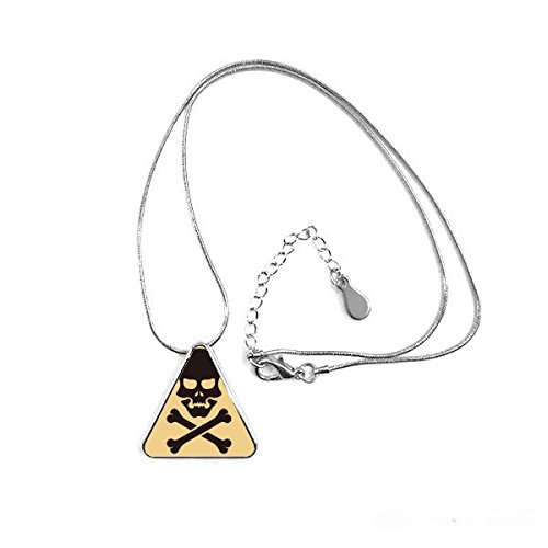 Collier avec pendentif triangle skull bones pour homme DIYthinker