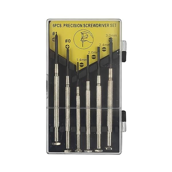 JDXun Mini Schraubenzieher Set, 6-teiliges Präzisions Kreuz-/Schlitzschraubendreher Set, Mini Werkzeug Feinmechaniker Schraubendreher Set für Uhren Brillen Computer Switch Reparatur