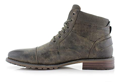 Image of Polar Fox Men's Casual Cap-Toe Ankle Boot Collection | Lace-Up Work, Combat, and Chukka Styles