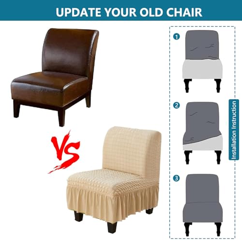 Housse de chaise d'appoint en seersucker au design extensible raffiné