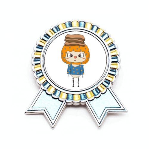Broche en forme de pain breakfast métal marron taille M pour veste