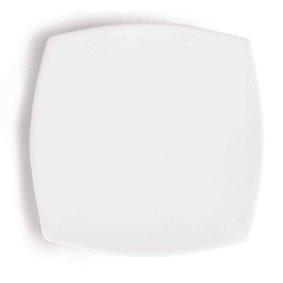 Olympia White Ware Rounded Square Service Plates 270mm Porcelain 6pc, Pack of 6