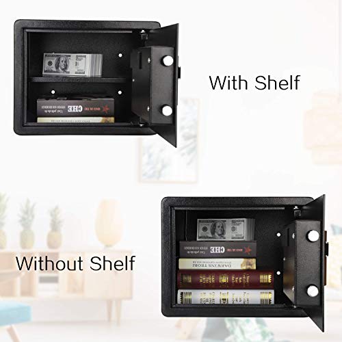 TIGERKING Digital Security Safe Box for Home Office Hotel-Double Safety Key Lock and Password, Steel Home Safes, 1.2 Cubic Feet