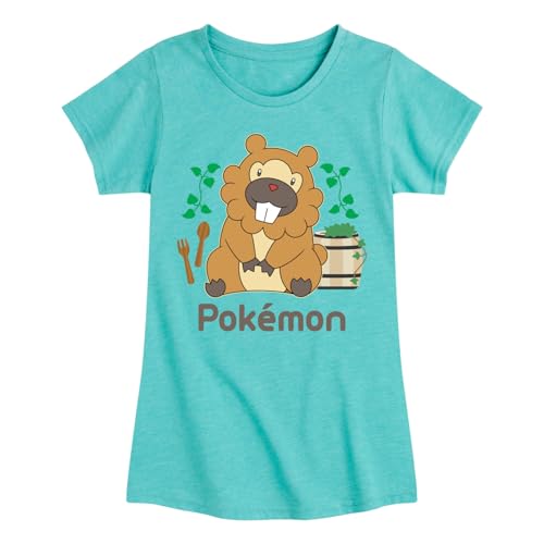 Pokémon - Bidoof Cafe - Girls Youth Fitted Short Sleeve T-Shirt