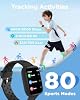 BIGGERFIVE Reloj Inteligente para Niños Sin Necesidad de Teléfono, Reloj de Seguimiento de Fitness con Pantalla de 1.8" | Podómetro, Ritmo Cardíaco, Monitor de Sueño, Sumergible IP68, Contador de Pasos, Juegos de Rompecabezas para Niños y Niñas de 5-16 Años, Negro 6