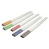ExcelSteel Chopsticks, 9.5" Long, Multicolored Dots