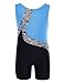 Ephex Children One-piece Sparkle Ballet Blue Unitard Short Leg Leotard 4T