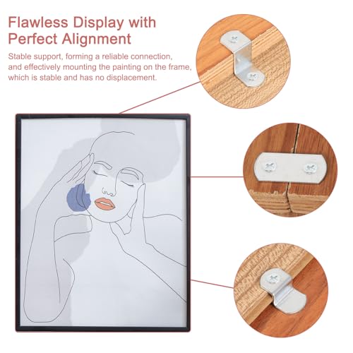 Image of uxcell 35 Pcs 0 /0 Flush Canvas Clips, Picture Framing Mirror Clips Z Shape Canvas Painting Mounting Clips with 2 Mounting Holes with Screws, Silver