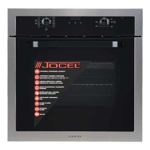 Horno Encastrabke Jocel JFE014719, Capacidad del horno 70L, Potencia 3000W, Clase A, Inox