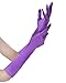 JISEN Women Formal Bridal Satin Banquet Party Wedding Opera Gift Gloves Purple1