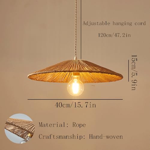 Luminaria tejida con cuerda artesanal y diseño rústico de alta calidad para comedor 4