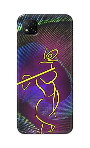 Image of PRINTFIDAA Lord Krishna On Peacock Feather Hard Back Cover for Poco C3 Back Cover -(P6) KAT1007