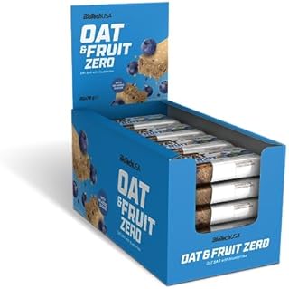 BioTechUSA Oat&Fruit Zero, Wegetariański batonik owsiany z jagodami i bez dodatku cukru, 20 * 70 g, Jagody