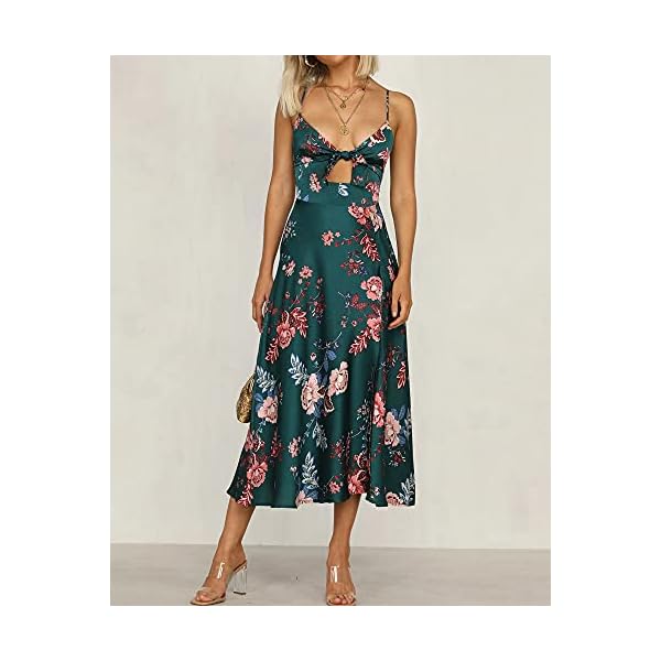 Women-Spaghetti-Strap-Midi-Satin-Dresses-Tie-Front-Backless-Split-Hollow-Dress Fashionme Women Spaghetti Strap Midi Satin Dresses Tie Front Backless Split Summer Casual Floral Hollow Flowy Slip Sundress Wedding Guest Beach Cocktail Graduation Dark Green
