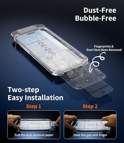 Image of Beizun for iPhone AIR Screen Protector, 3-Pack 9H+Tempered Glass, Easy Installation, Bubble-Free & Dust-Free, Case Friendly, Full Coverage, 3D Curved Edges