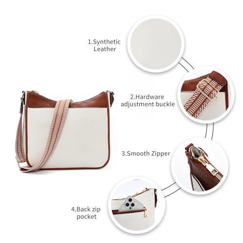 Image of LAORENTOU Crossbody Bag for Women Designer Shoulder Bag Leather Hobo Bag Medium Purse with wide Strap
