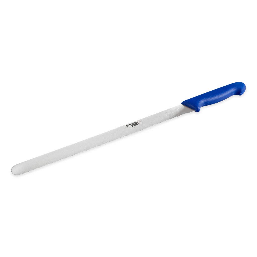Cuchillo de condado térmico (acero), filo de sierra unilateral, mango de plástico azul., acero PP, Klinge 36 cm