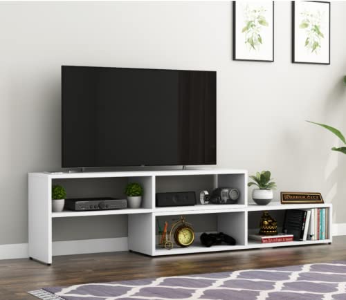 Image of THE WOODEN CITY Solid Sheesham Wood TV & Entertainment Unit for Living Room & Hotel Room and Office Furniture (Wood Finish 9)
