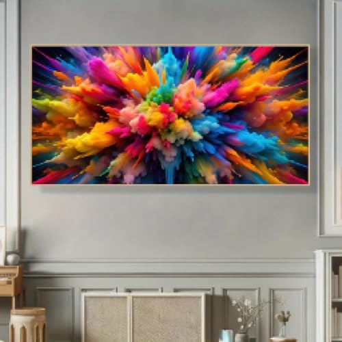 Impression sur toile abstraite haut de gamme cadre moderne 55 x 110 cm