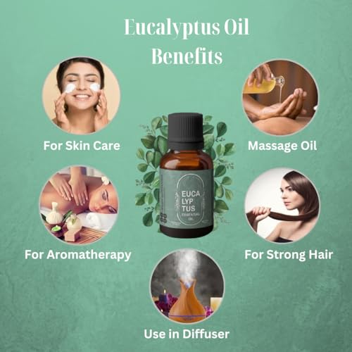 Image of Heilen Biopharm Eucalyptus Essential Oil - 15 mL Bottle Pack of 1, For Joint Health Improvement