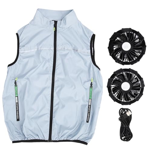 LiebeWH Body Cooling Vest Polyester Cooling Jacket 3 Speed Mode Air Conditioned Clothes with 2 Fans for Hot Weather Work