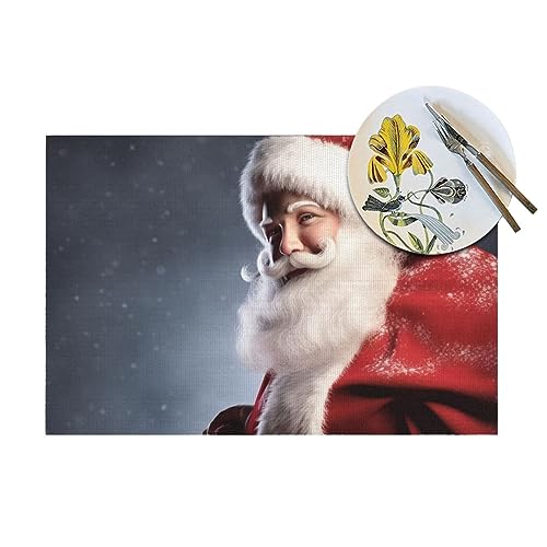 Set de table Père Noël résistant à la chaleur et lavable pour une protection durable